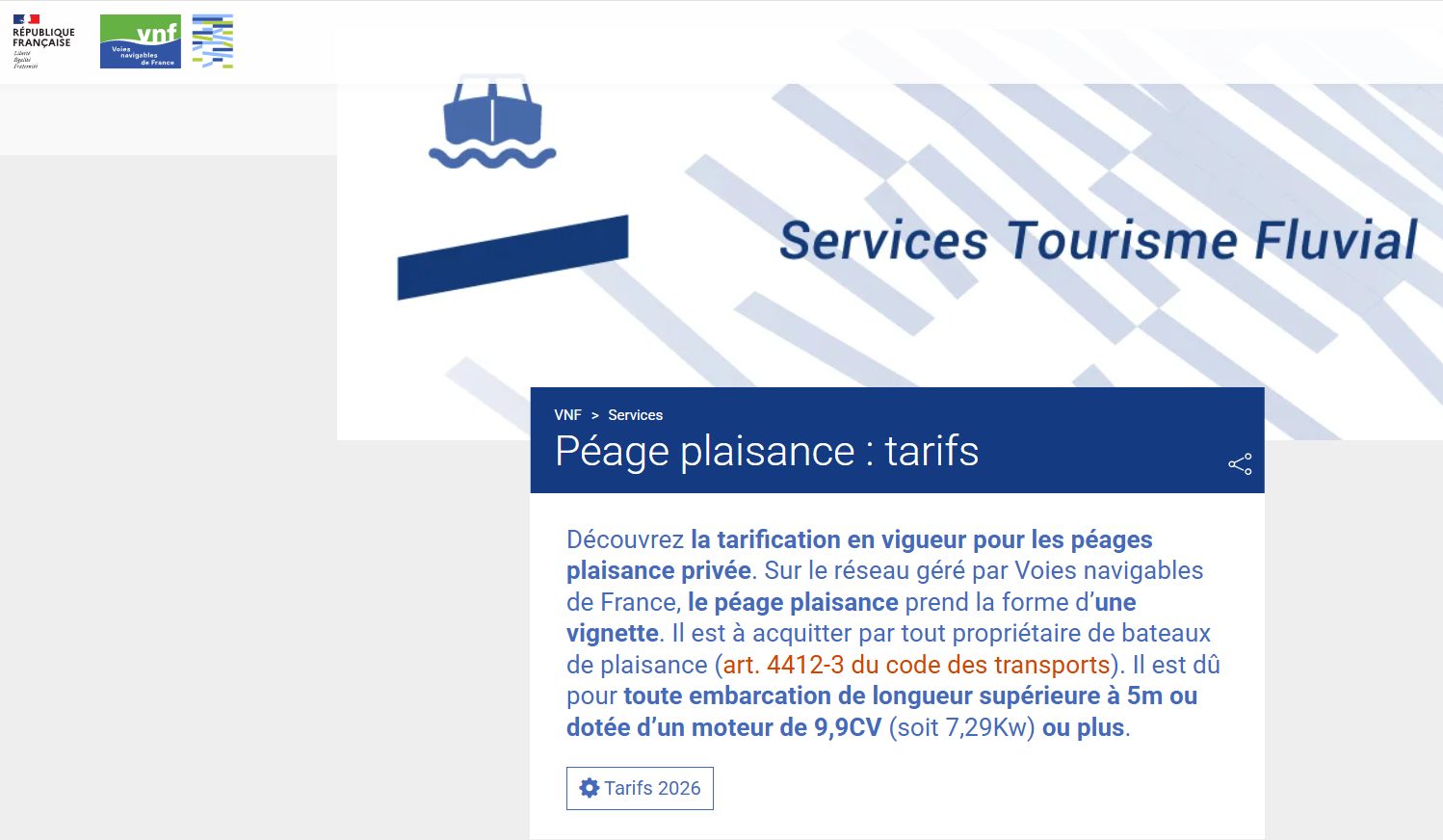 La Vignette VNF 2026